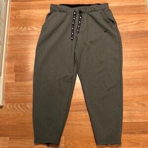 Drawstring Waist Zipper Cuff Fleece Sweatpants Size L